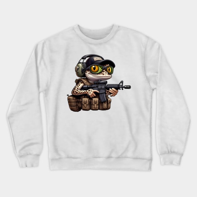 Tactical Gecko Crewneck Sweatshirt by Rawlifegraphic